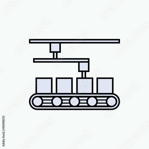 Mass Production Icon. Factory Outlet, Manufacture Products.  