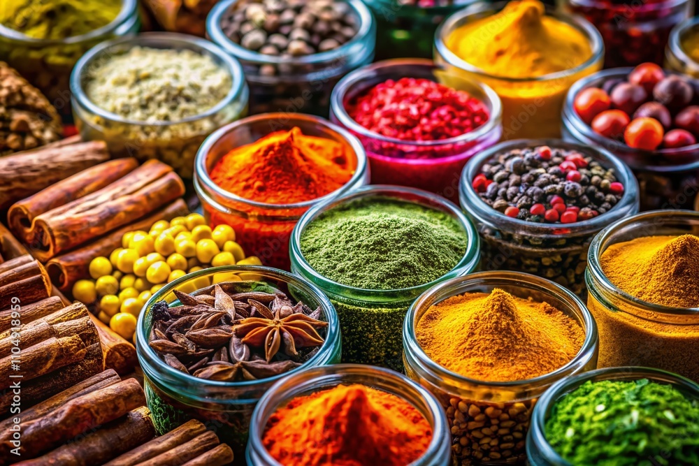 Fototapeta premium Eco-Friendly Spice & Herb Containers - Portrait Photography