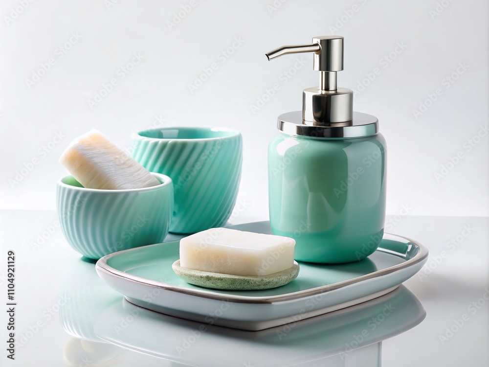 Modern Bathroom Accessories - Soap Dispenser, Soap Bar, Dish Modern Bathroom Accessories - Soap Dispenser, Soap Bar, Dish