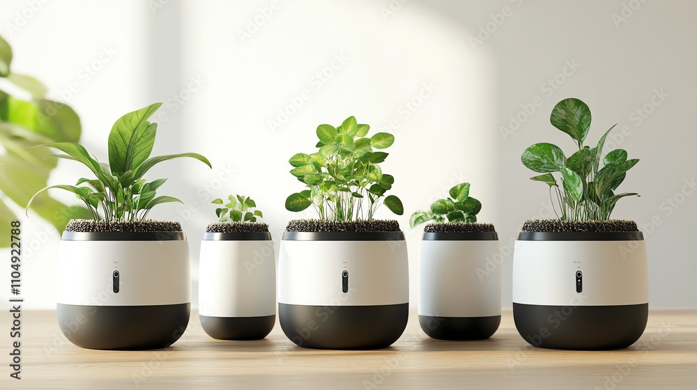 Fototapeta premium Smart pots for growing indoor plants