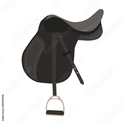 Horse saddle. riding seat, Saddle for riding. Equestrian equipment.