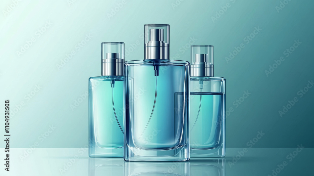 White glass bottle with sprayer and lid for fragrance. Empty transparent cosmetic container mockup. Realistic 3d vector illustration set of perfume water packaging. Essence flask and flacon template. White glass bottle with sprayer and lid for fragrance. Empty transparent cosmetic container mockup. Realistic 3d vector illustration set of perfume water packaging. Essence flask and flacon template.