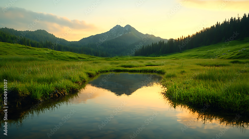 Scenic sunset reflection mountain valley nature photography tranquil landscape serene viewpoint outdoor beauty for nature enthusiasts Scenic sunset reflection mountain valley nature photography tranquil landscape serene viewpoint outdoor beauty for nature enthusiasts