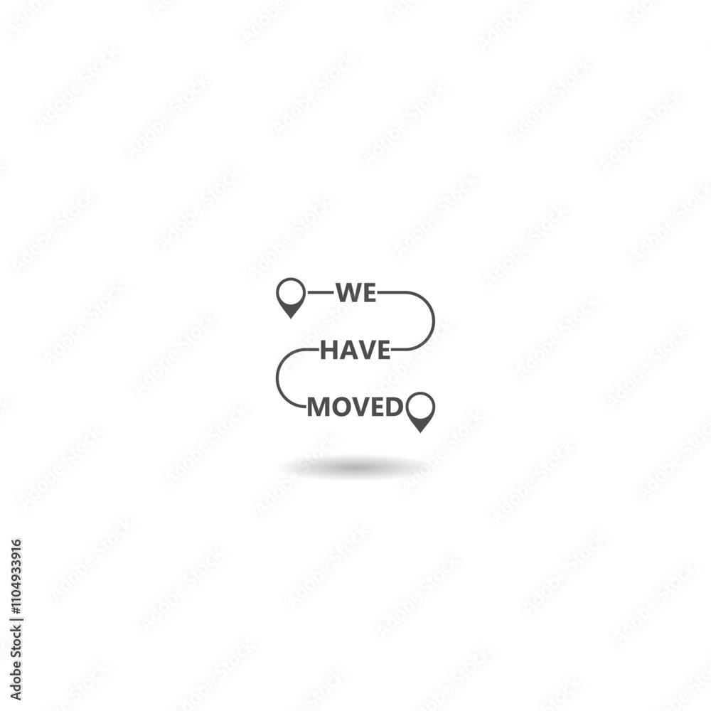 Fototapeta premium Move location icon in flat style with shadow