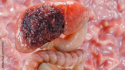 Quadro em tela Digestive Organ Liver Cancer, Hepatitis cirrhosis malignant tumor, Hepatic failu