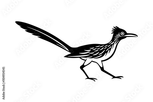 Roadrunner Sprinting Across the Ground Silhouette Vector Illustration photo