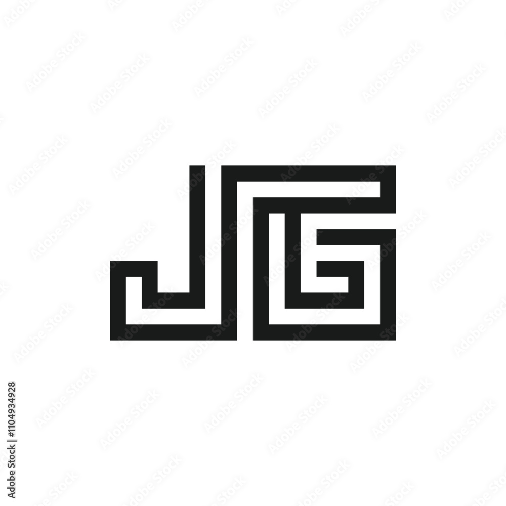 creative letter JG square, logo design graphic icon creative letter JG square, logo design graphic icon