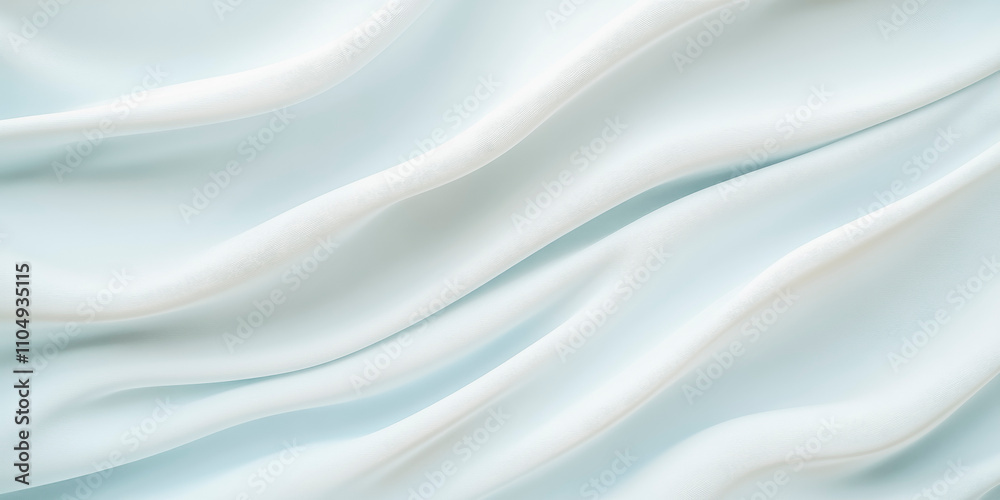 Fototapeta premium Elegant white silk fabric with flowing waves for luxurious design concepts and textures