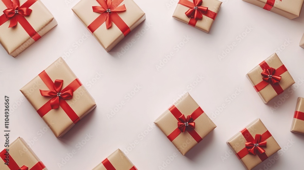 Empty gift box with red ribbon isolated on white background Empty gift box with red ribbon isolated on white background
