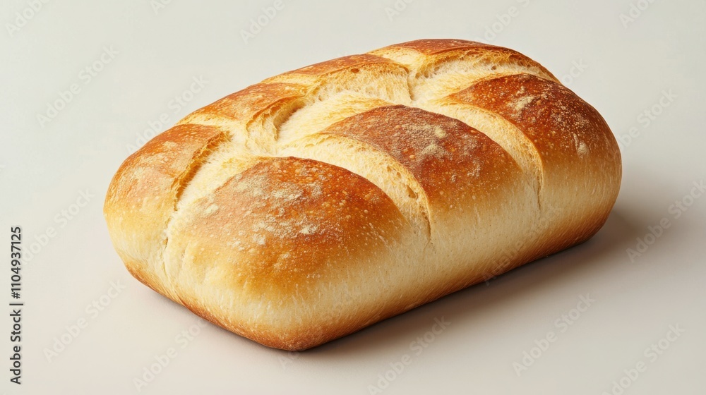Minimalist arrangement of a warm, rustic bread loaf, Minimalist arrangement of a warm, rustic bread loaf,