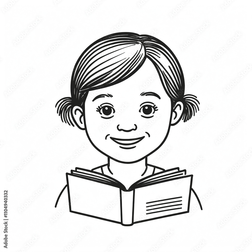 child reading book black and white child reading book black and white