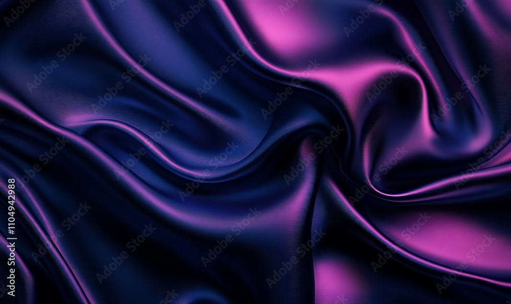 Fototapeta premium An elegant abstract background depicting flowing, smooth, and vibrant silk-like fabric in shades of pink, purple, and blue 