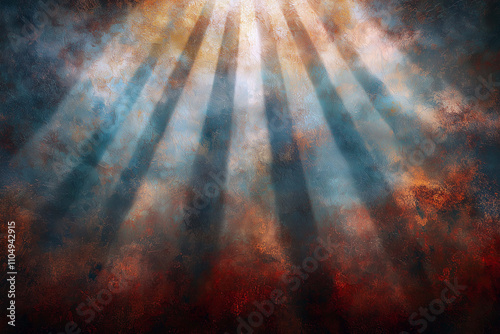 Dynamic Abstract Composition Featuring Curves, Lines, and Energetic Color Blends