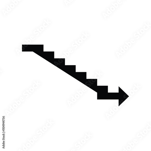 Caution Step Down. Infographic About Stairs Area. Notice of Ambient Conditions.