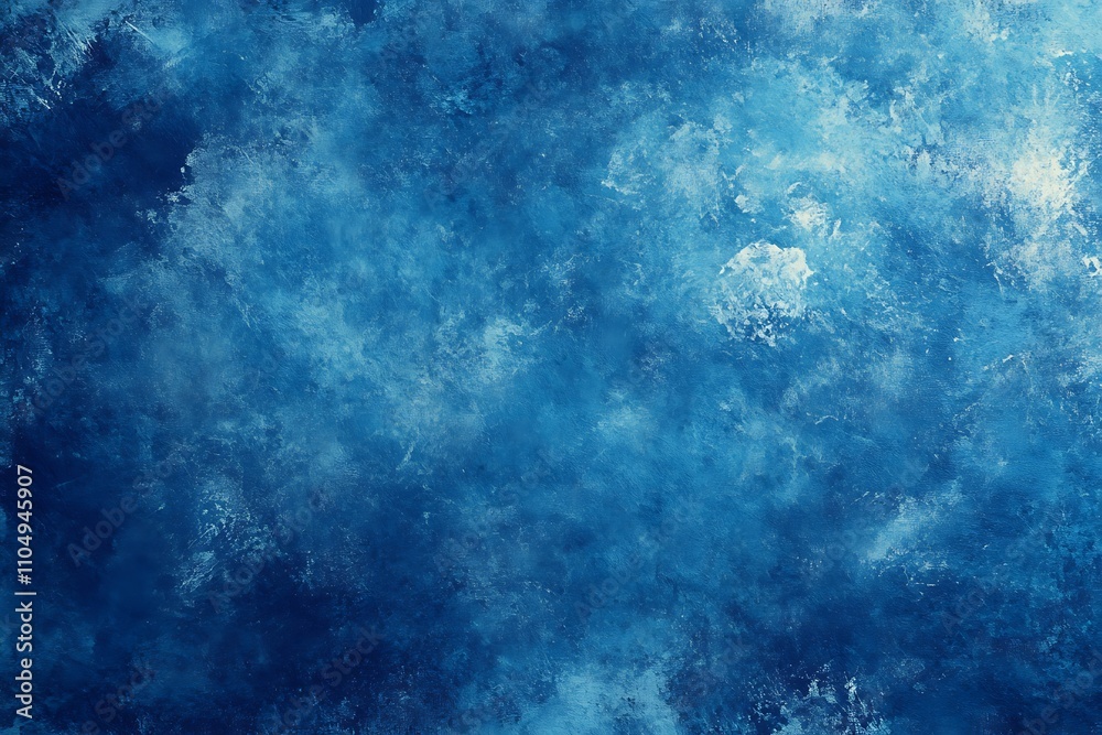 Studio portrait backdrop with traditional painted canvas or muslin fabric, featuring dramatic blue Studio portrait backdrop with traditional painted canvas or muslin fabric, featuring dramatic blue