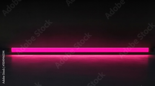 Elegant pink streak glowing horizontally on black background, embodying modern minimalist design