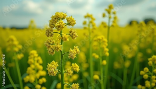 Yellow flowers blooming in a field