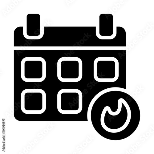 Calender Burnout Solid Icon