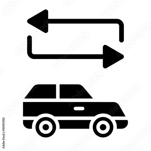 Car Sharing Solid Icon