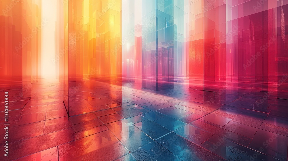 Abstract Colorful Glass Cityscape Architectural Design Abstract Colorful Glass Cityscape Architectural Design