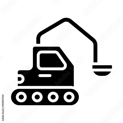 Excavator Solid Icon