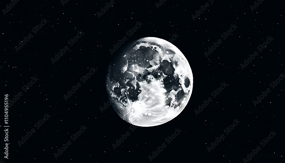 Obraz premium The beauty of moon's surface and space exploration.