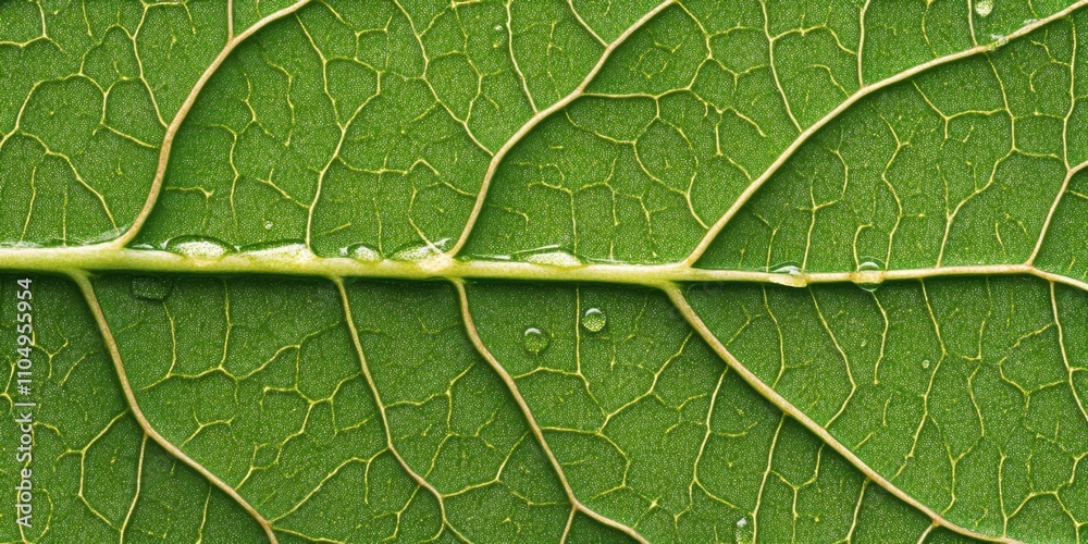 Clear drops on green leaf Lush green leaf A detailed Clear drops on green leaf Lush green leaf A detailed