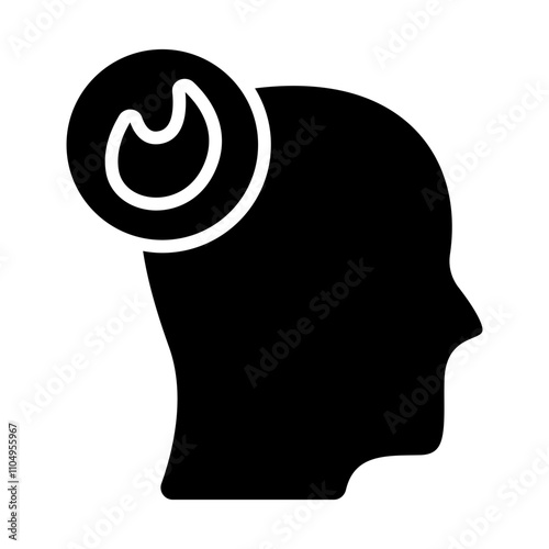 Head Burnout Solid Icon