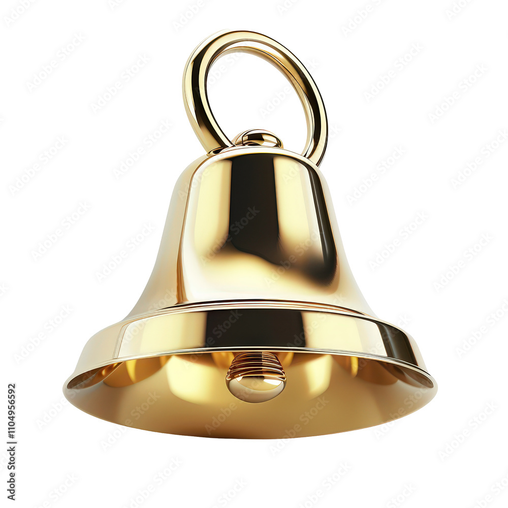 3d rendered golden ring bell icon on PNG transparent background 3d rendered golden ring bell icon on PNG transparent background