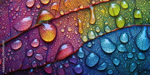 Crisp water droplets Leaf with dew A detailed macro s