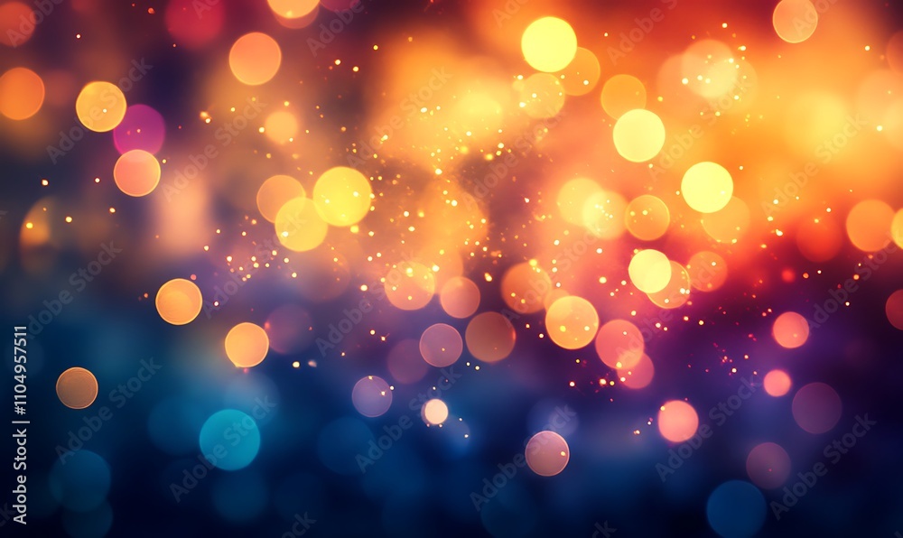 Colorful Abstract Background with Blurred Bokeh Lights and Shimmering Stars, Soft Bokeh Lights Colorful Abstract Background with Blurred Bokeh Lights and Shimmering Stars, Soft Bokeh Lights