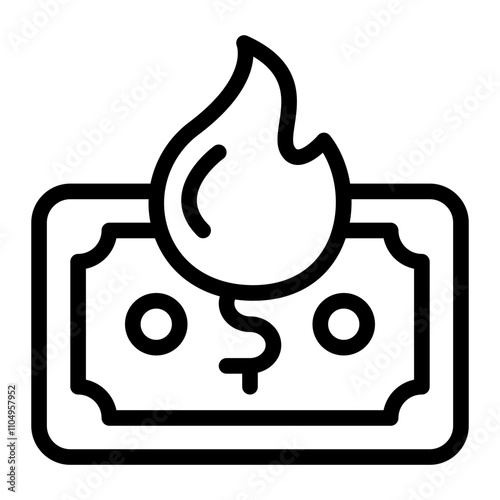 Money Burn Line Icon