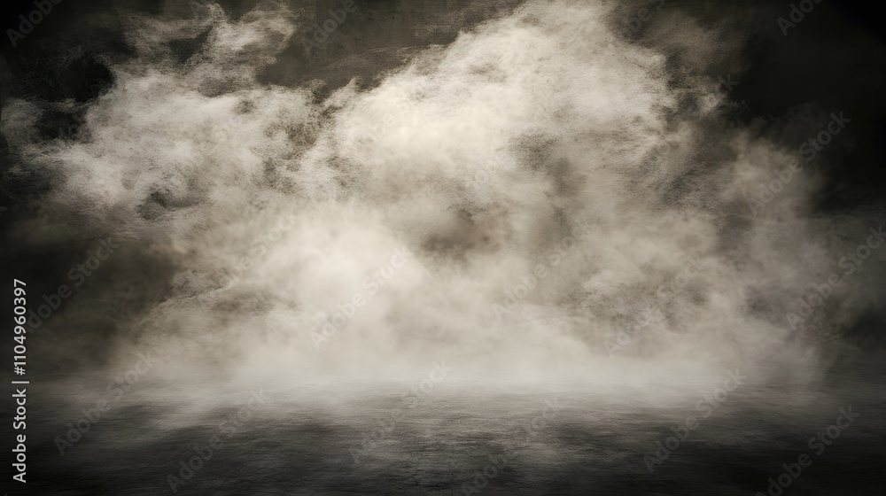 Dark Background With White Fog And Mist Dark Background With White Fog And Mist