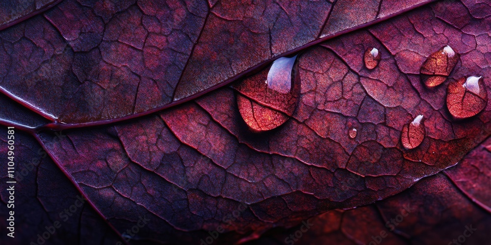 Fototapeta premium Drip of fresh water Coconut leaf A detailed macro sho