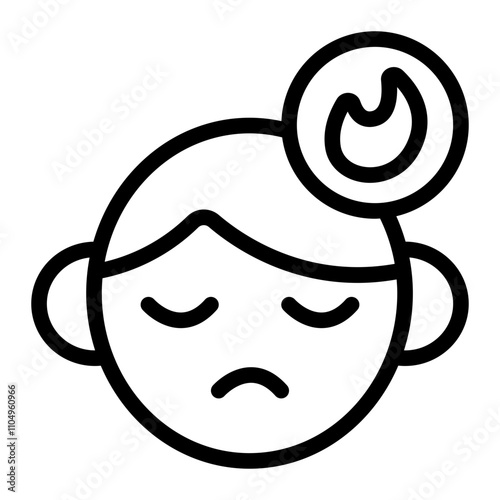 Person Burnout Line Icon