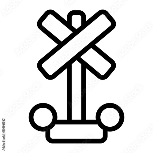 Railroad Crossing Line Icon