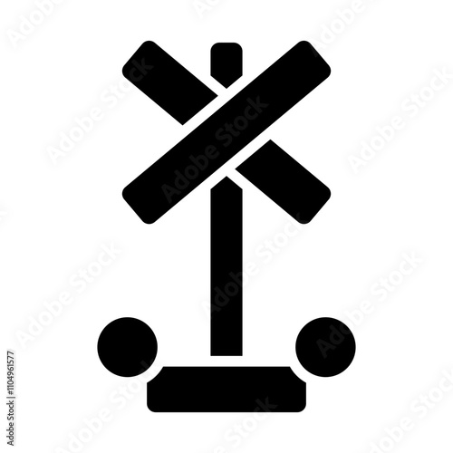 Railroad Crossing Solid Icon