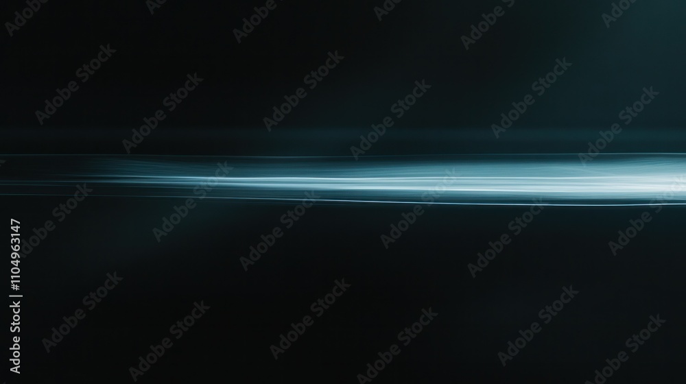 Stylish light blue horizontal light flare over black, minimalist and sleek, embodying modern elegance Stylish light blue horizontal light flare over black, minimalist and sleek, embodying modern elegance