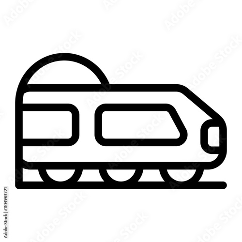 Snow Train Line Icon