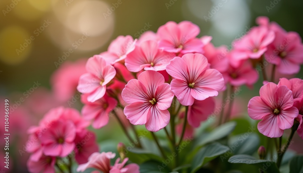 Pink flowers with white stamens, in focus Pink flowers with white stamens, in focus