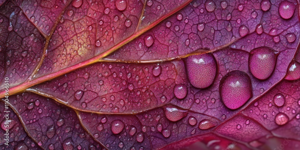 Obraz premium Heavy dew forming Leaf with smooth surface A detailed