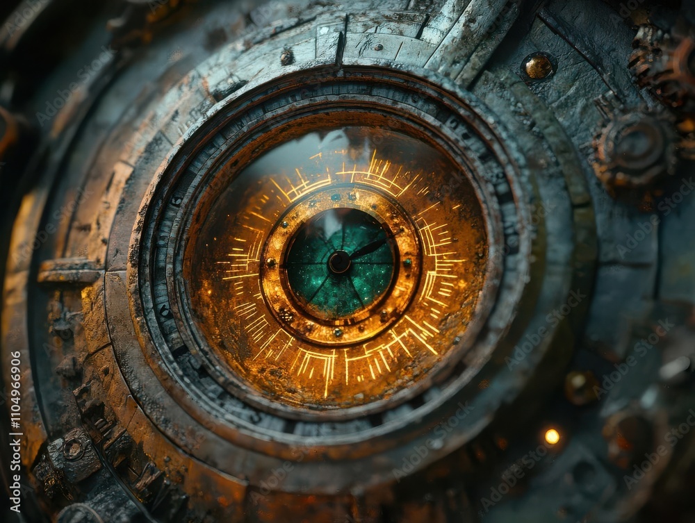 Eye-level cosmic clock, planetary gear glow, steampunk aesthetic, fantasy-infused, metallic palette, high-detail craftsmanship, time and awakening theme, visually immersive scene Eye-level cosmic clock, planetary gear glow, steampunk aesthetic, fantasy-infused, metallic palette, high-detail craftsmanship, time and awakening theme, visually immersive scene