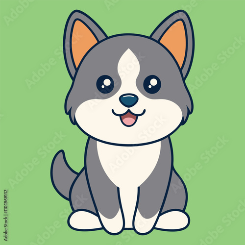 Endearing Japanese Terrier Puppy in Vector Illustration