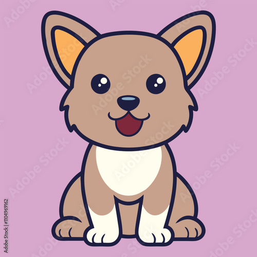 Japanese Terrier Baby Dog clipart, Dog Puppy Sitting Expression design, Domestic baby Pet cartoon lover design sublimation
