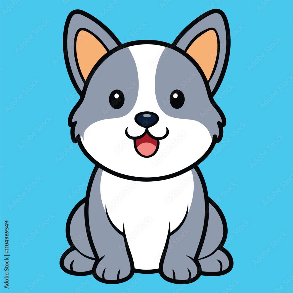 Endearing Japanese Terrier Puppy in Vector Illustration Endearing Japanese Terrier Puppy in Vector Illustration