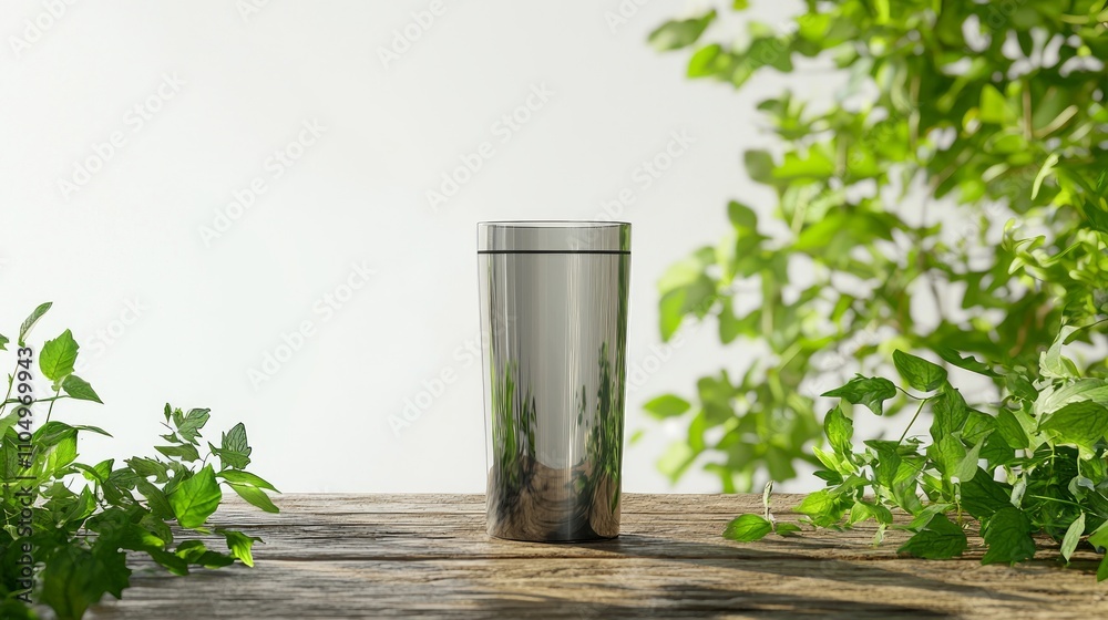 Morning Serenity - Ultra-Detailed Tumbler Mockup on Rustic Wooden Table with Fresh Greenery and Soft Light for Relaxing Coffee Breaks Morning Serenity - Ultra-Detailed Tumbler Mockup on Rustic Wooden Table with Fresh Greenery and Soft Light for Relaxing Coffee Breaks
