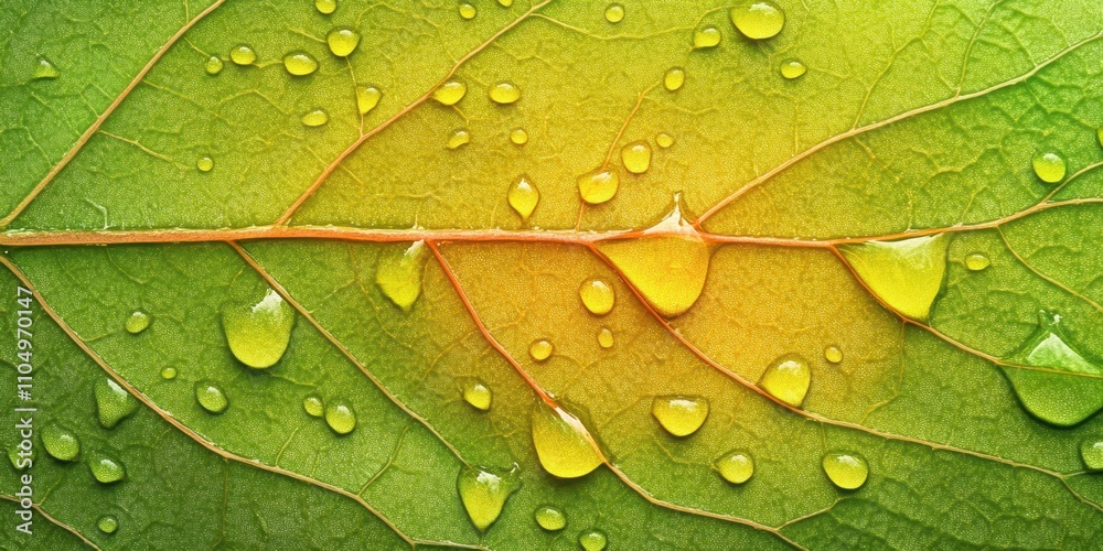 Small droplets of water Tear-shaped leaf A detailed m Small droplets of water Tear-shaped leaf A detailed m