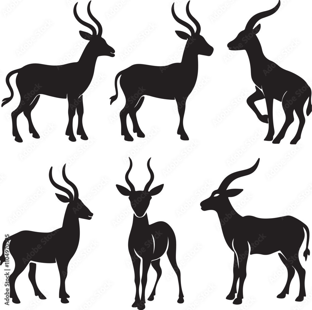 Naklejka premium set of deer silhouettes