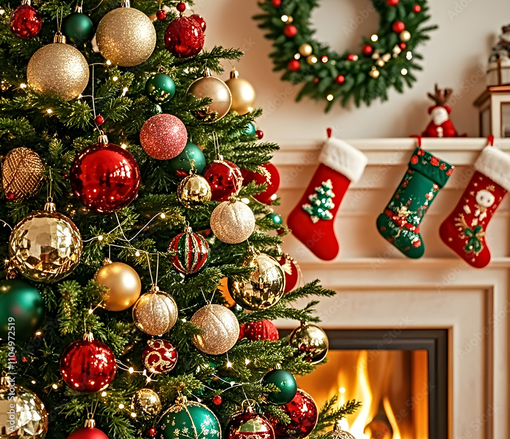 christmas tree with decorations christmas tree with decorations