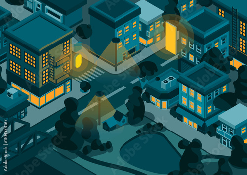 Night city isometric 